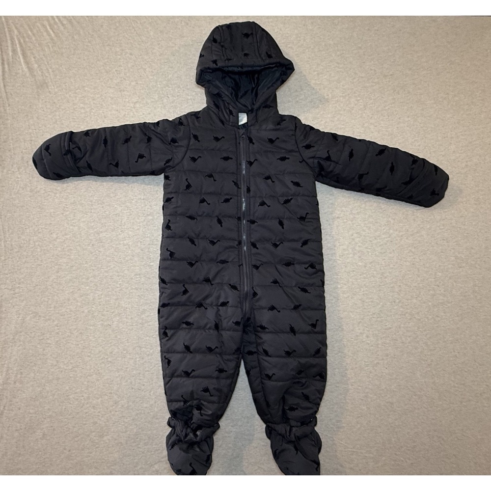 First Impressions. Infant 24 months. Black dinosaurs winter jacket/snow suit.